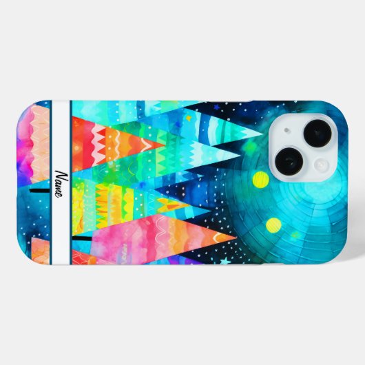 Heldere kerstbomen Case-Mate iPhone case (Achterkant (horizontaal))