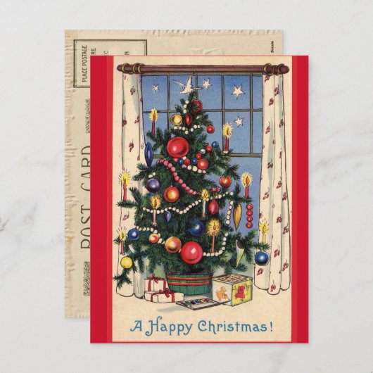 Heldere kerstboom briefkaart (Voorkant / Achterkant)