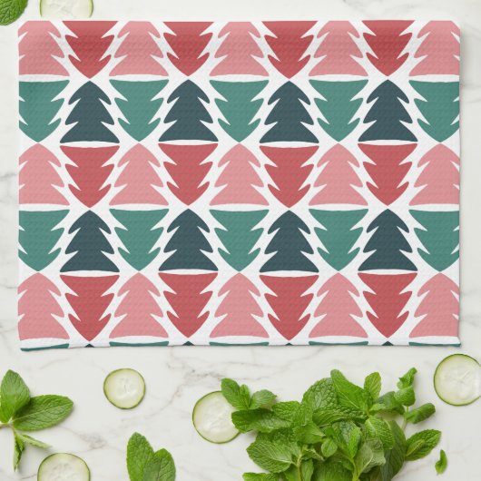 Heldere kerstboom keukenhanddoek (Gevouwen)