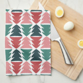 Heldere kerstboom keukenhanddoek (Quarter Fold)