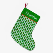 Heldere Kerstboom Patroon met Naam op Streep Kleine Kerstsok (Voorkant (Hangend))