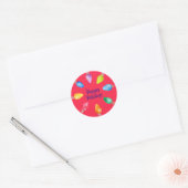 Heldere kerstlampen Prettige feestdagen Ronde Sticker (Envelop)