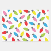 Heldere kerstlampjes met papierbladen inpakpapier vel (Voorkant 3)