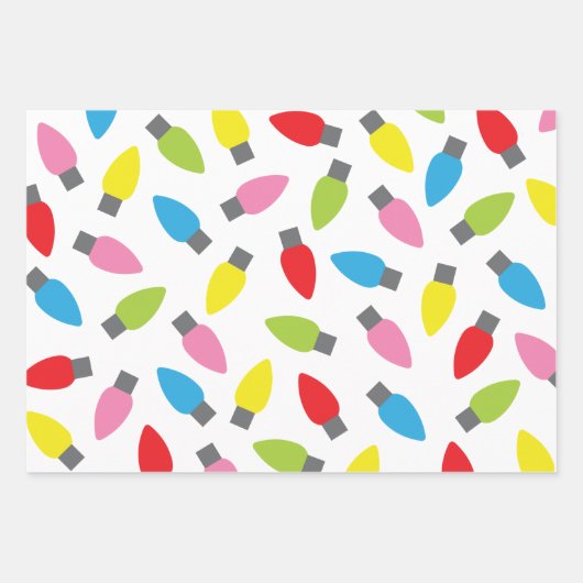 Heldere kerstlampjes met papierbladen inpakpapier vel (Voorkant 3)