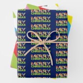 Heldere kerstlampjes met papierbladen inpakpapier vel (In situ)