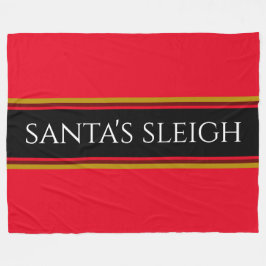 Heldere Kerstmis Rode Strepen Santa's Sleigh Tekst Fleece Deken