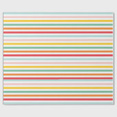 Heldere kerstregenboogkleurige heldere streep cadeaupapier (Vlak)