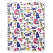 Heldere keukengerei met kookpan notitieboek (Voorkant)