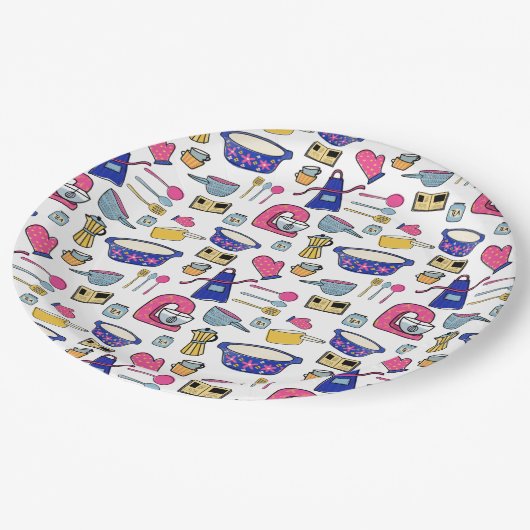 Heldere keukengerei met kookpan papieren bordje (Gekanteld)