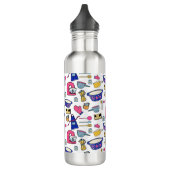 Heldere keukengerei met kookpan waterfles  (Links)