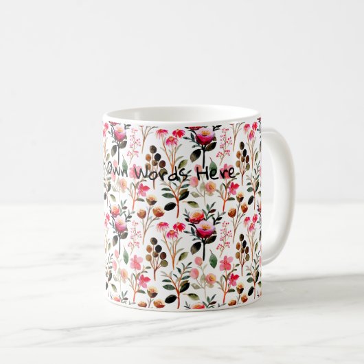 Heldere kleine bloem waterverf geschenken koffieli koffiemok (Voorkant rechts)