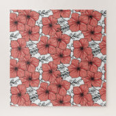 Heldere kleur bloemschets, naadloos. legpuzzel (Verticaal)