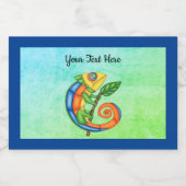 Heldere kleur Cartoon Schattigee Hagedis Blauw Ran Voedselcontainer Etiket (Enkel label)