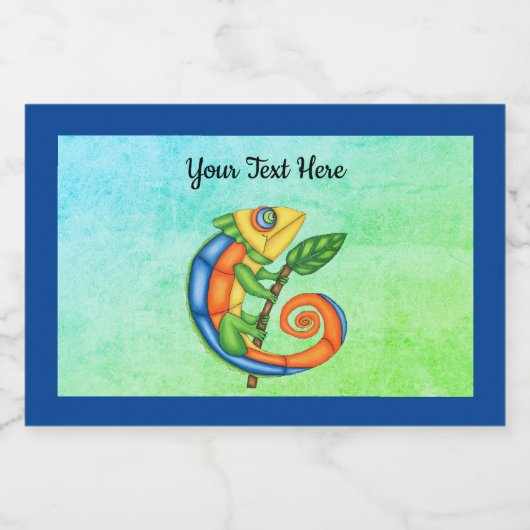 Heldere kleur Cartoon Schattigee Hagedis Blauw Ran Voedselcontainer Etiket (Enkel label)