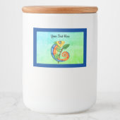 Heldere kleur Cartoon Schattigee Hagedis Blauw Ran Voedselcontainer Etiket (Voorkant)