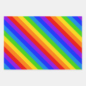 Heldere kleur regenboogstrepen diagonaal inpakpapier vel (Voorkant 3)