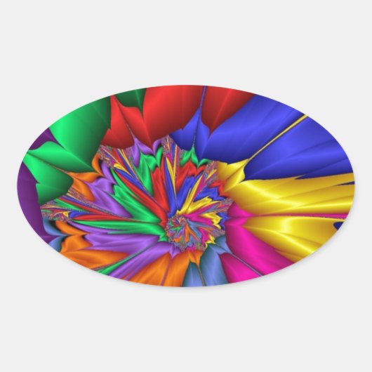 Heldere kleur spiraal ovale sticker (Voorkant)