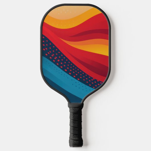 Heldere kleurbanden met stippenpatronen pickleball paddle (Voorkant)