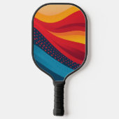 Heldere kleurbanden met stippenpatronen pickleball paddle (Achterkant)