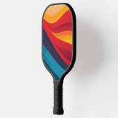 Heldere kleurbanden met stippenpatronen pickleball paddle (Links)