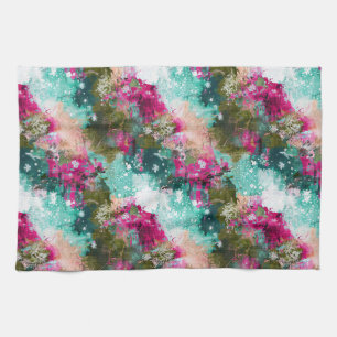 Heldere kleuren abstracte artsy handdoek