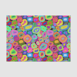 Heldere kleuren Abstracte Funky Circles Tissuepapier