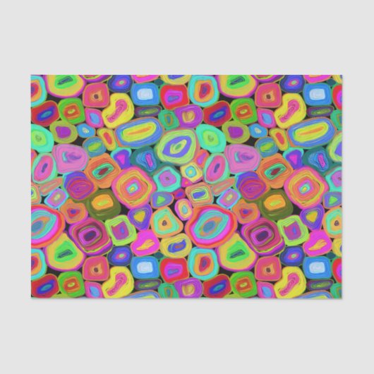 Heldere kleuren Abstracte Funky Circles Tissuepapier (Voorkant)