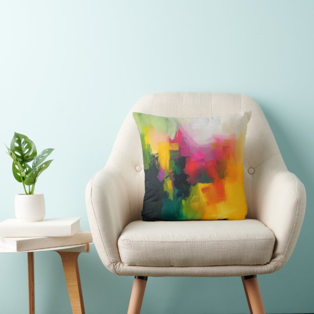 Heldere kleuren Abstracte kunst Kussen (Stoel)