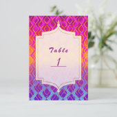 Heldere kleuren Arabisch Marokkaans Glam-tabelnumm Kaart (Staand voorkant)