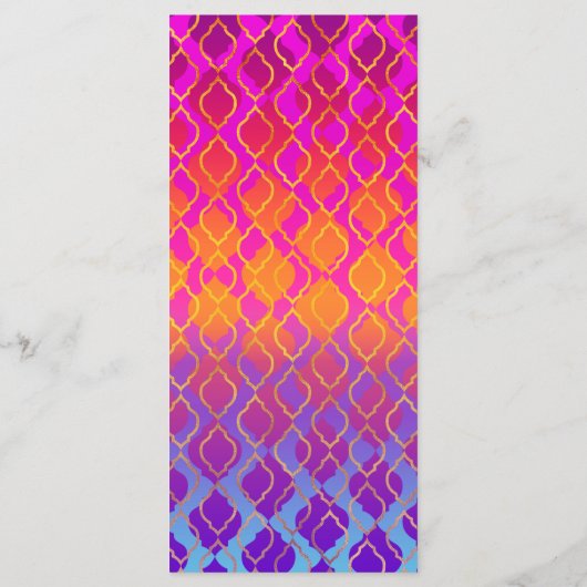 Heldere kleuren Arabisch Marokkaanse Glam Party Me Menu (Achterkant)