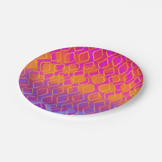 Heldere kleuren Arabische Marokkaanse Glam Party Papieren Bordje (Gekanteld)