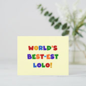 Heldere kleuren Best-est Lolo T-shirts en geschenk Briefkaart (Staand voorkant)