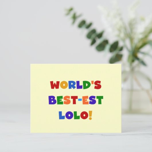 Heldere kleuren Best-est Lolo T-shirts en geschenk Briefkaart (Staand voorkant)