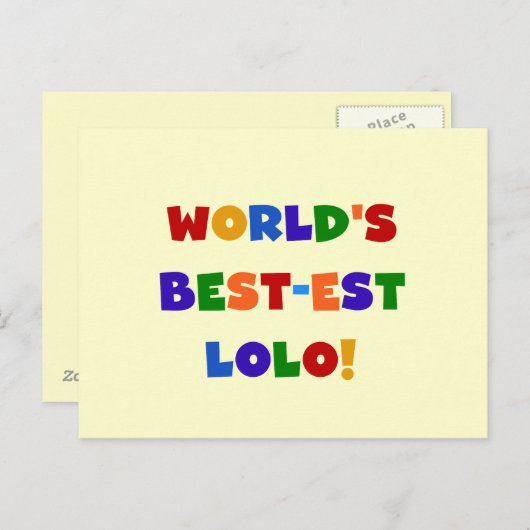 Heldere kleuren Best-est Lolo T-shirts en geschenk Briefkaart (Voorkant / Achterkant)