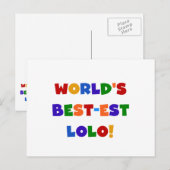 Heldere kleuren Best-est Lolo T-shirts en geschenk Briefkaart (Voorkant / Achterkant)