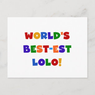 Heldere kleuren Best-est Lolo T-shirts en geschenk Briefkaart