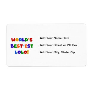 Heldere kleuren Best-est Lolo T-shirts en geschenk Etiket