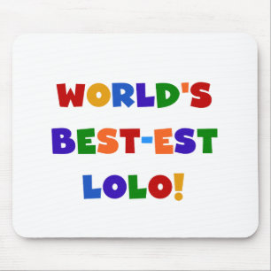 Heldere kleuren Best-est Lolo T-shirts en geschenk Muismat
