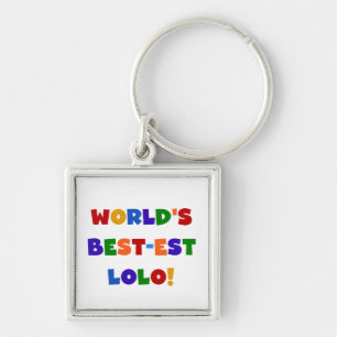 Heldere kleuren Best-est Lolo T-shirts en geschenk Sleutelhanger
