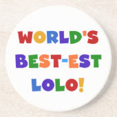 Heldere kleuren Best-est Lolo T-shirts en geschenk Zandsteen Onderzetter (Voorkant)