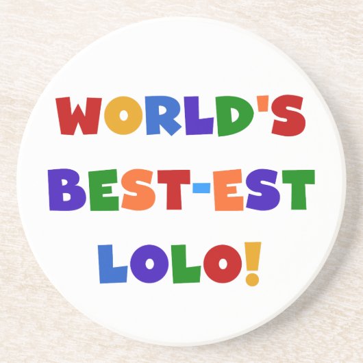 Heldere kleuren Best-est Lolo T-shirts en geschenk Zandsteen Onderzetter (Voorkant)