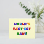 Heldere kleuren Best-est Nani T-shirts en geschenk Briefkaart (Staand voorkant)