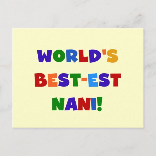 Heldere kleuren Best-est Nani T-shirts en geschenk Briefkaart (Voorkant)
