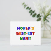 Heldere kleuren Best-est Nani T-shirts en geschenk Briefkaart (Staand voorkant)