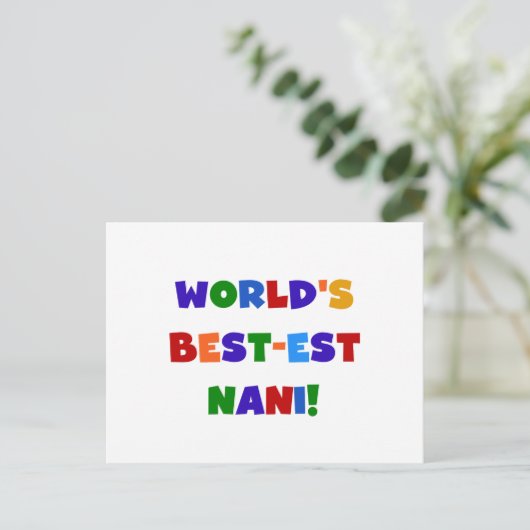 Heldere kleuren Best-est Nani T-shirts en geschenk Briefkaart (Staand voorkant)