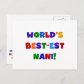 Heldere kleuren Best-est Nani T-shirts en geschenk Briefkaart (Voorkant / Achterkant)