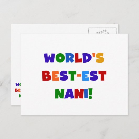 Heldere kleuren Best-est Nani T-shirts en geschenk Briefkaart (Voorkant / Achterkant)