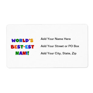 Heldere kleuren Best-est Nani T-shirts en geschenk Etiket