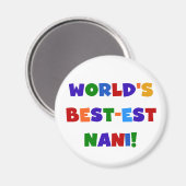 Heldere kleuren Best-est Nani T-shirts en geschenk Magneet (Voorkant / Achterkant)