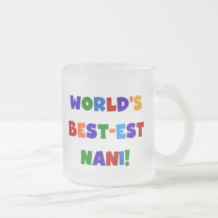 Heldere kleuren Best-est Nani T-shirts en geschenk Matglas Koffiemok